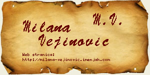 Milana Vejinović vizit kartica